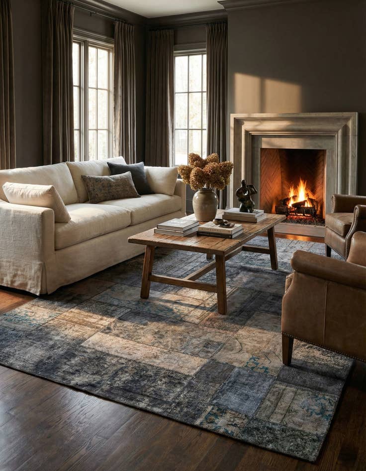 Detail image of 6' 8 x 9' 8  Hand Knotted Ultra Vintage Persian Wool Rug