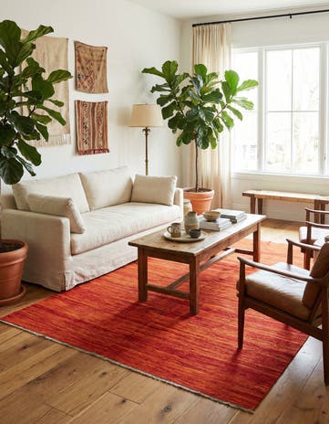 5' 7 x 8' Hand Woven Kilim Modern Wool Rug
