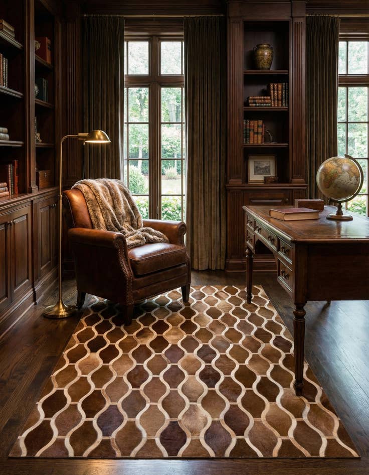 Detail image of  5' x 7' 11 Cowhide - Patchwork Rug