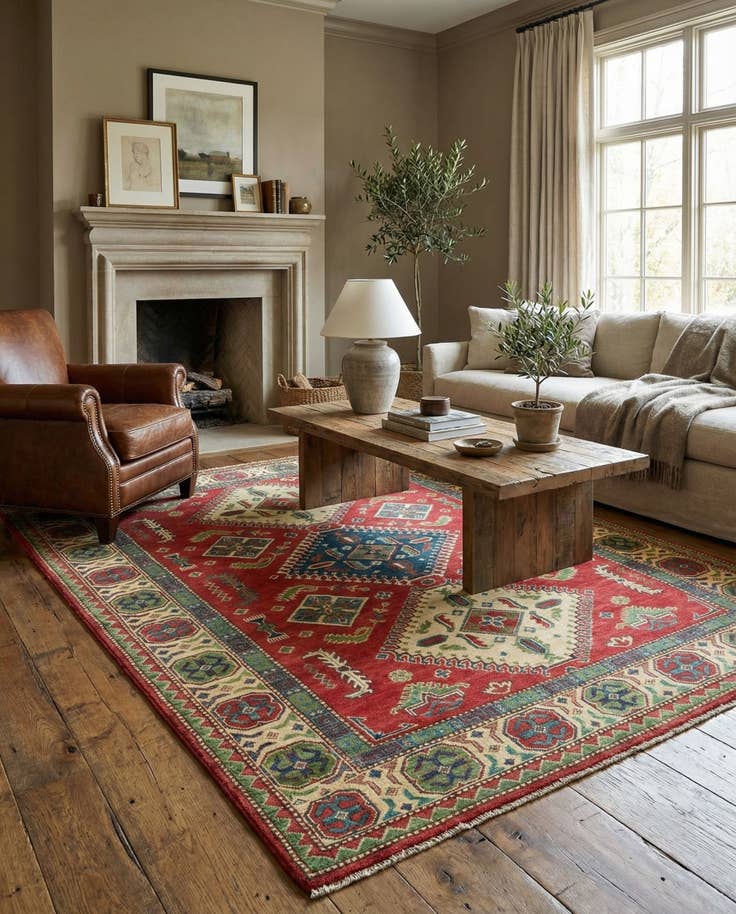 Detail image of 5' 4 x 7' 2 Hand Knotted Kazak Rug