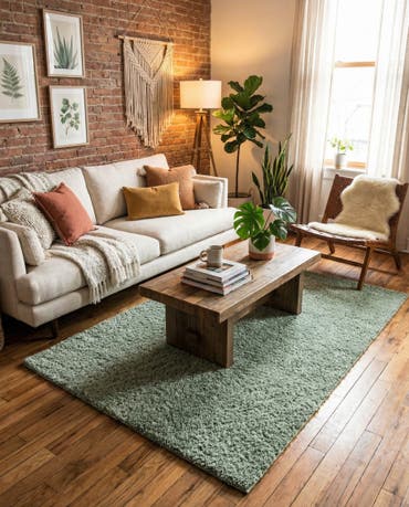  5' x 8' Solid Shag Rug