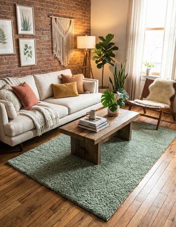 5' x 8' Solid Shag Rug
