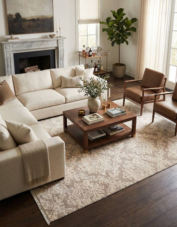 Detail image of 6' 7 x 9' 10  Hand Knotted Darya Wool Rug