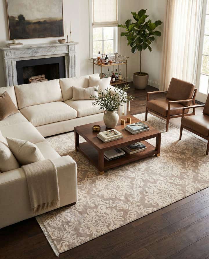 6' 7 x 9' 10 Hand Knotted Darya Wool Rug