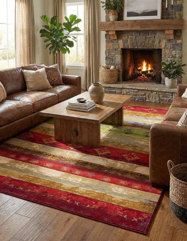 Detail image of 8' x 11' 4  Washable Modern Indoor / Outdoor Rug