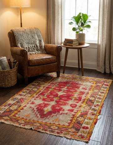 3' 2 x 4' 2 Hand Knotted Anatolian Oriental Wool Rug