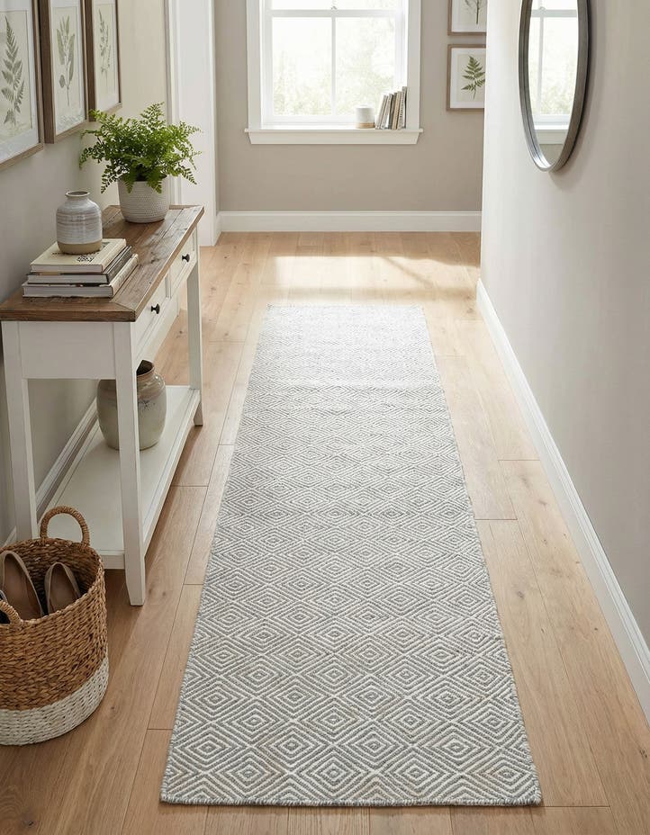 2' x 8' Hand Woven Geo Trellis Flatweave R...