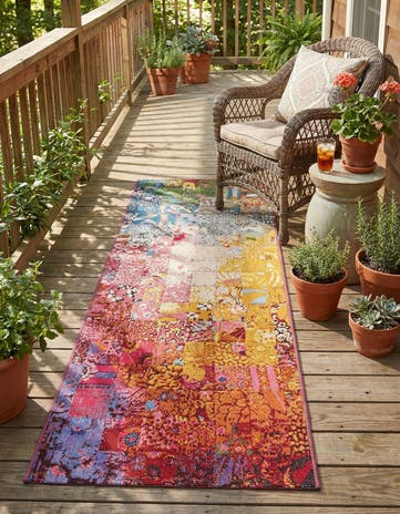 2' x 6' Easy-Clean Modern Indoor / Outdoor Runner Rug