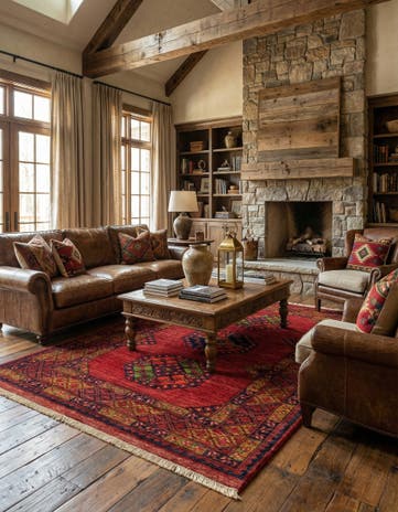 6' 10 x 9' 11 Ersari Afghan Wool Rug
