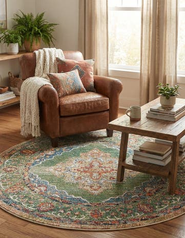 Green Isabella Round Rug