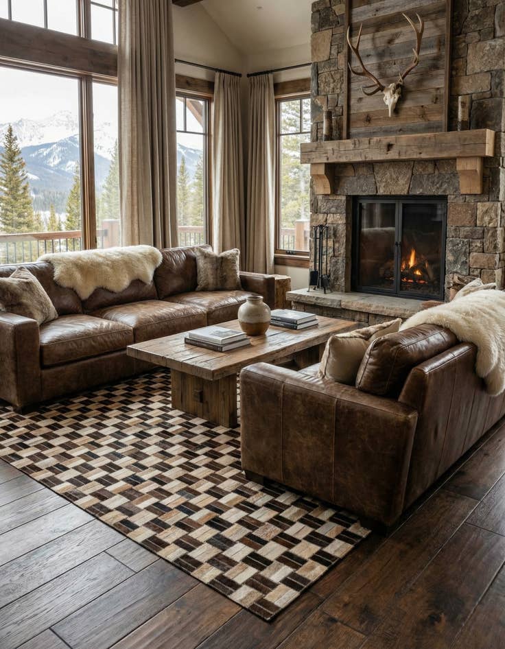 Detail image of  5' x 7' 10 Cowhide - Patchwork Rug