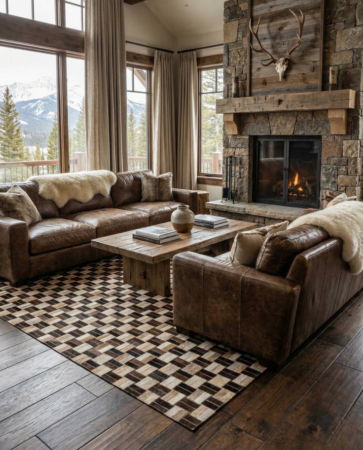 Detail image of 5' x 7' 10 Cowhide - Patchwork Rug