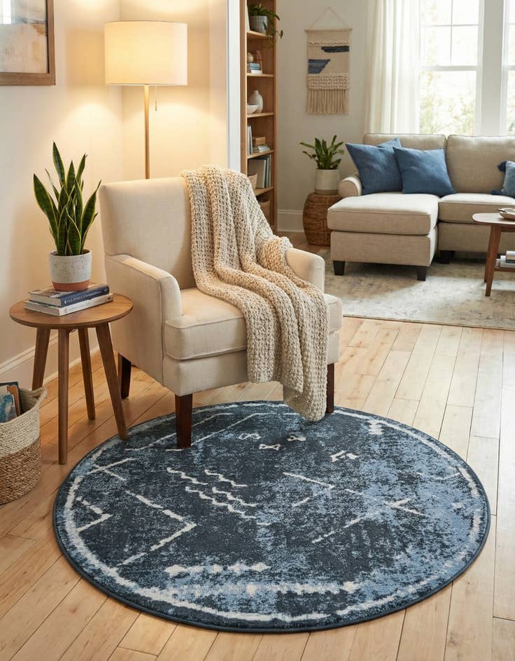 Detail image of  3' 3 x 3' 3 Kamala Washable Round Rug