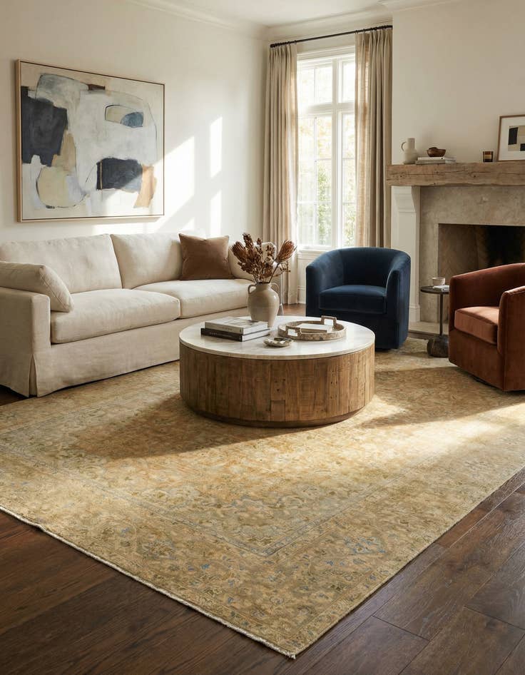 Detail image of 8' x 12'  Hand Knotted Ultra Vintage Persian Wool Rug