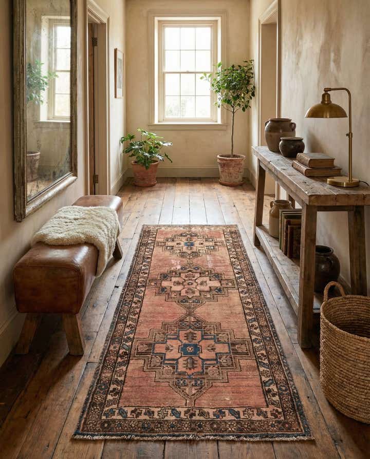3' 7 x 7' 10 Hand Knotted Ultra Vintage Persian Wool Runner Rug