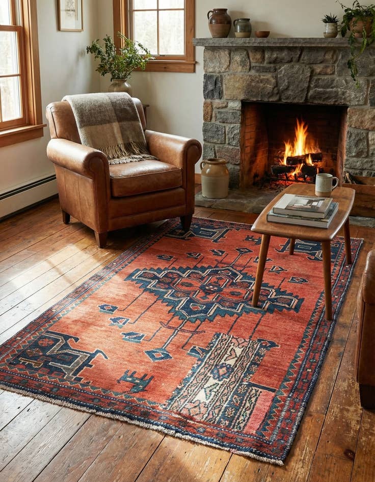 Detail image of 3' 8 x 5' 10  Hand Knotted Ultra Vintage Persian Wool Rug