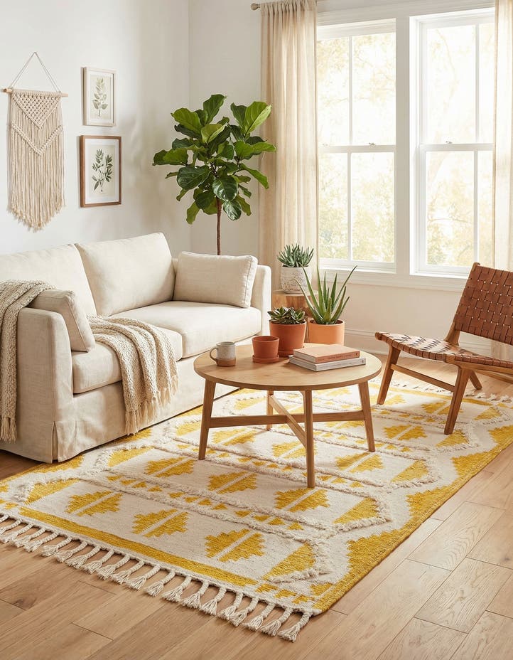 5' 1 x 8' Hand Woven Arizona Wool Rug