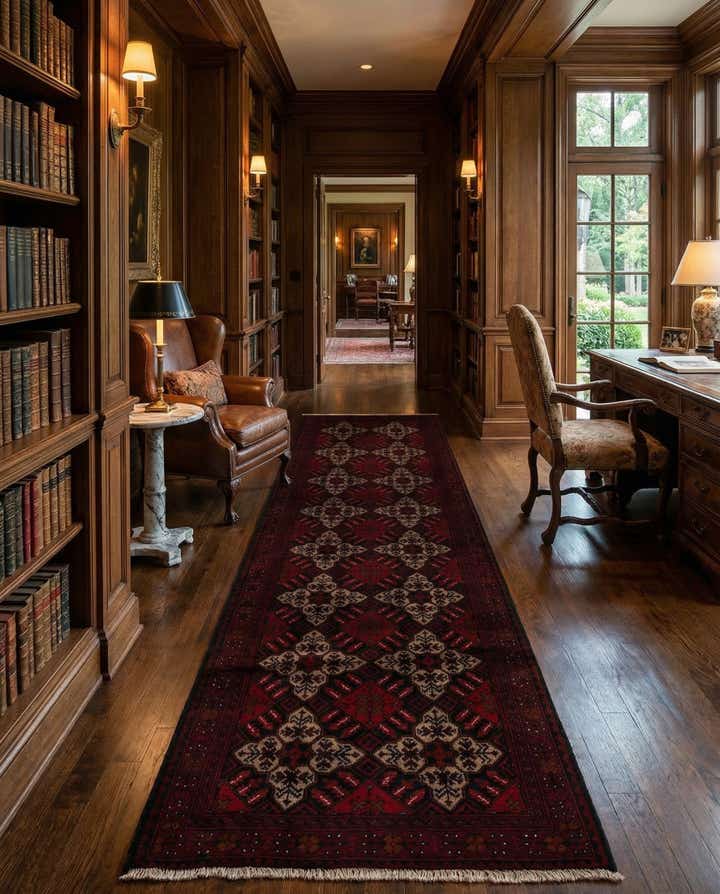 2' 9 x 9' 6 Hand Knotted Khal Mohammadi Wool Runner Rug