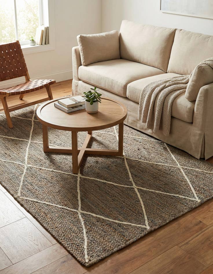 Detail image of  4' 1 x 6' 1  Hand Braided Jute Rug