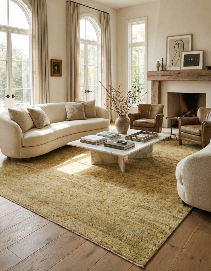 Detail image of  9' 10 x 13' 6  Hand Knotted Ultra Vintage Persian Wool Rug