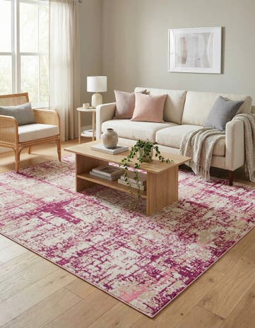 Pink Uptown Lexington Avenue Square Rug