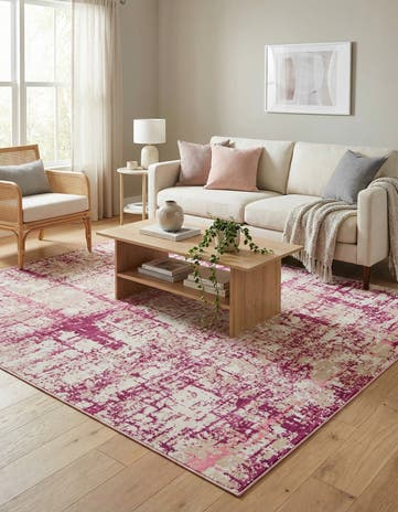Pink Uptown Lexington Avenue Square Rug