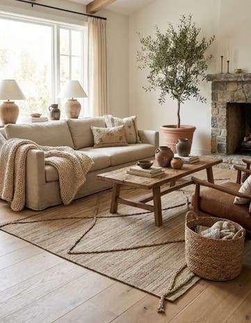 4' 9 x 7' Hand Woven Kilim Modern Wool Rug