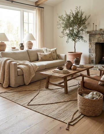4' 9 x 7' Hand Woven Kilim Modern Wool Rug