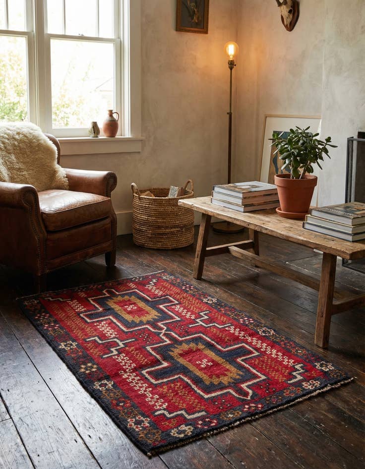 Detail image of 2' 10 x 4' 6  Hand Knotted Balouch Persian Wool Rug