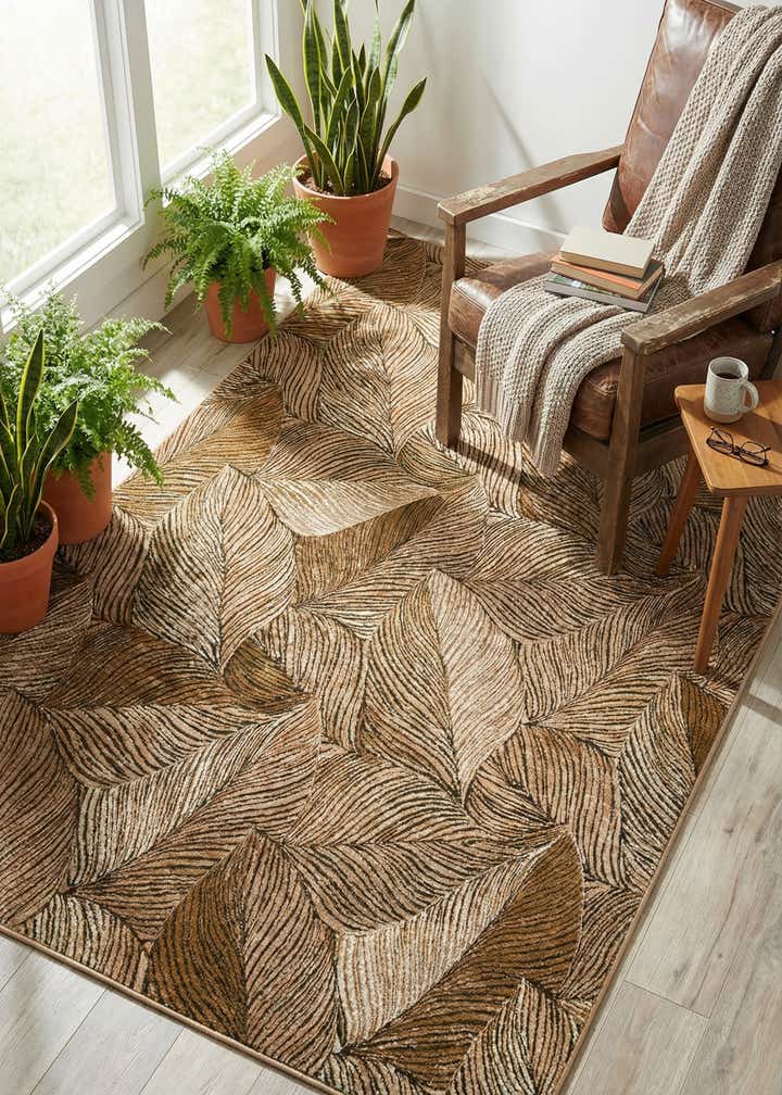 7' x 10' Easy-Clean Botanical Indoor / Outdoor Rug