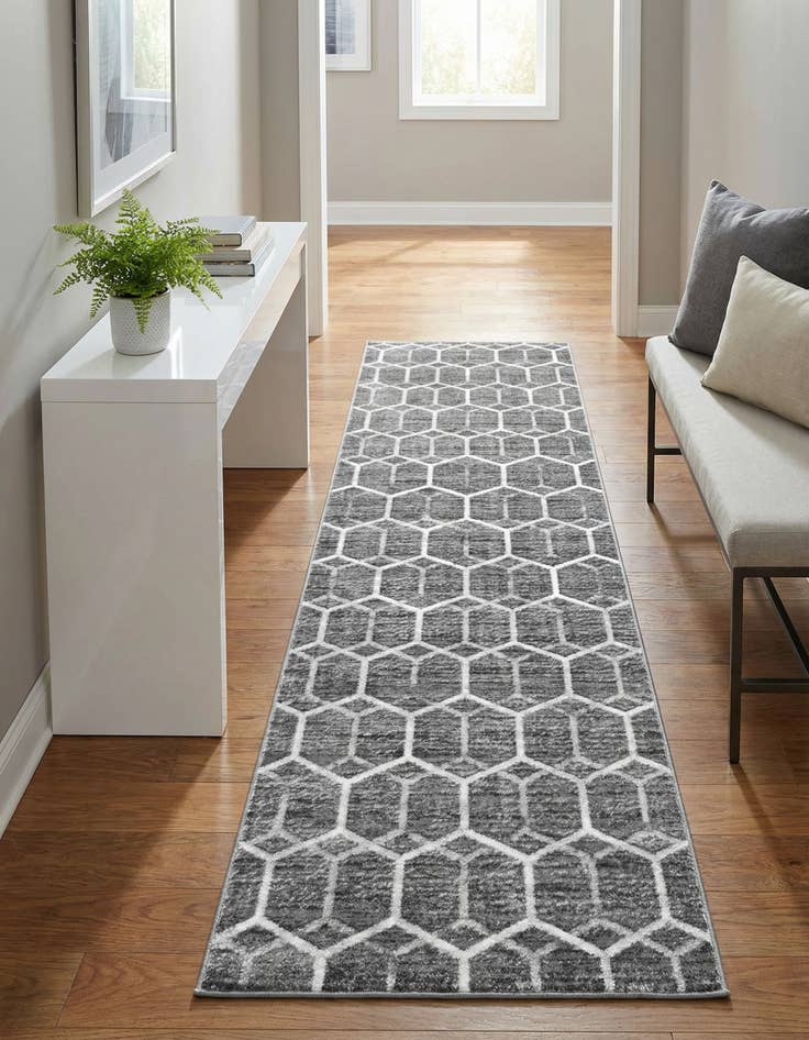 Detail image of  3' x 10' Lattice Trellis Runner Rug