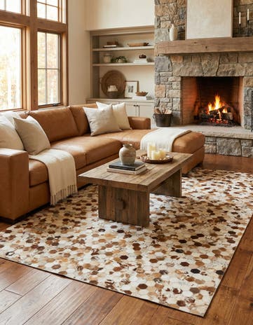5' 1 x 8' Cowhide Leather Rug