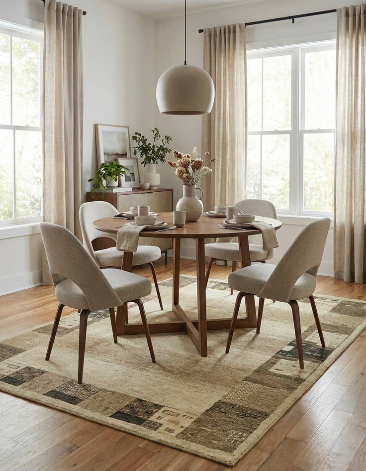 Detail image of  4' x 5' 8  Hand Knotted Kashkuli Gabbeh Wool Rug