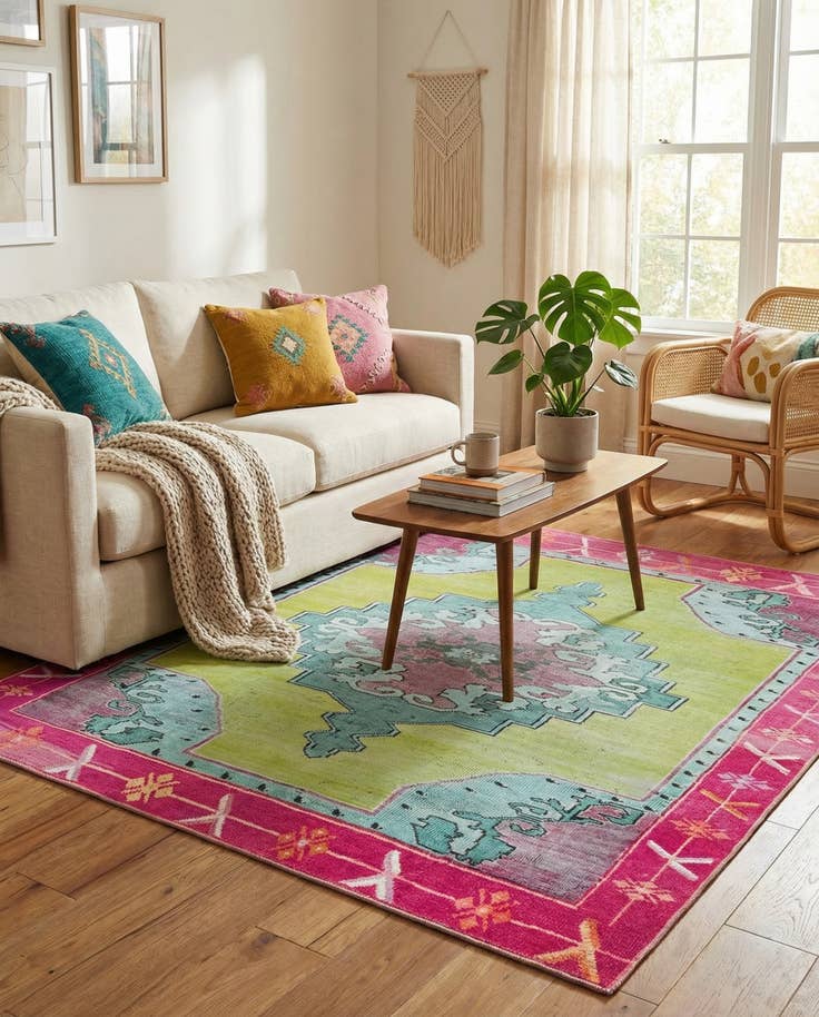 Detail image of 7' 6 x 7' 6 Washable Timeless Square Rug