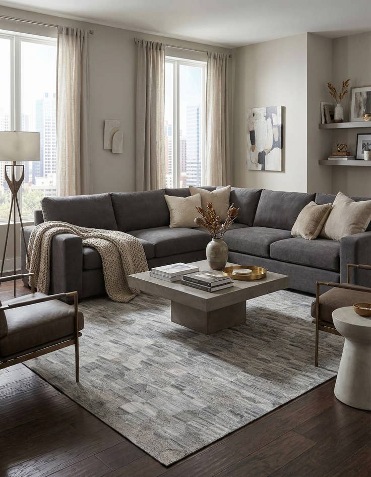 Detail image of 5' 1 x 8' Cowhide Rug