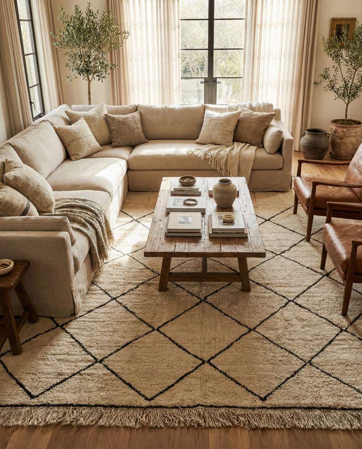 8' 3 x 9' 10 Hand Knotted Moroccan Wool Rug