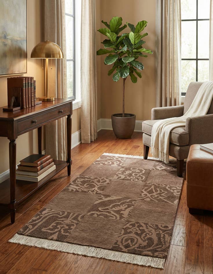 Detail image of  2' 7 x 5'  Hand Knotted Darya Wool Rug