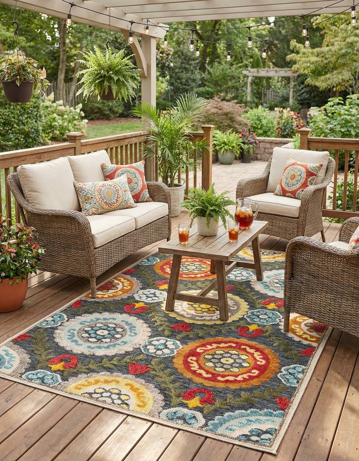Detail image of 5' 3 x 8'  Washable Casablanca Indoor / Outdoor Rug