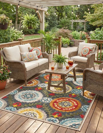 5' 3 x 8' Easy-Clean Casablanca Indoor / Outdoor Rug