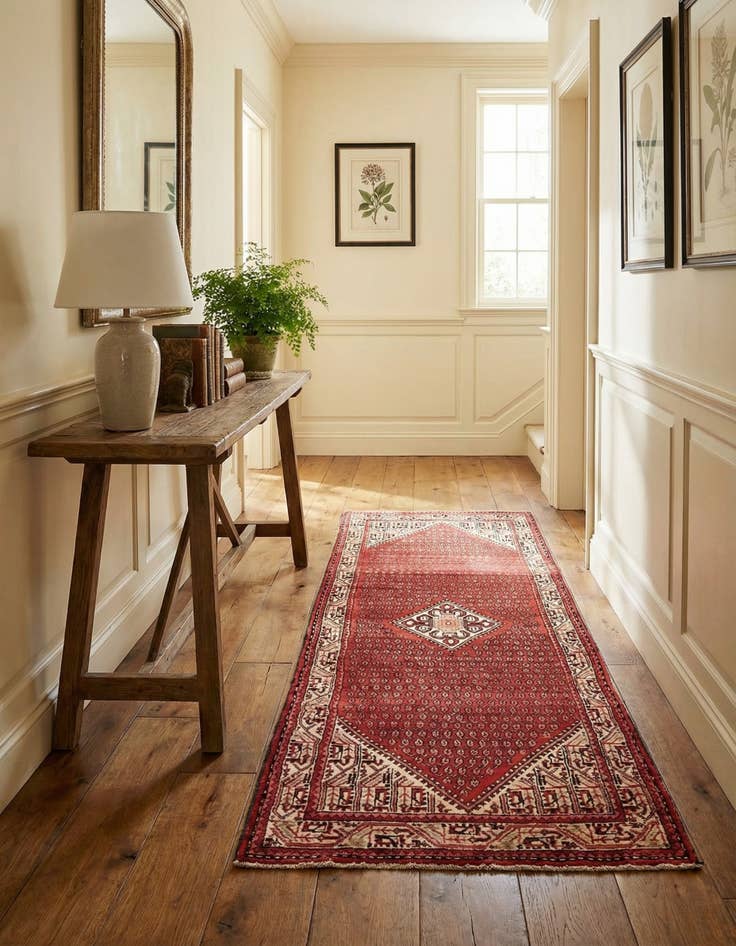 Detail image of  3' 6 x 9' 11  Hand Knotted Botemir Persian Wool Runner Rug