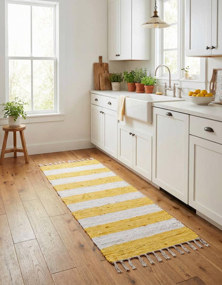 Detail image of 2' 2 x 6' 1  Hand Woven Chindi Rag Runner Rug