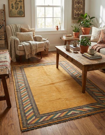 3' 3 x 5' 2 Hand Knotted Kashkuli Gabbeh Oriental Wool Rug