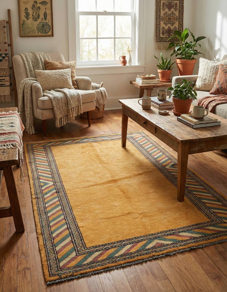 Detail image of  3' 3 x 5' 2  Hand Knotted Kashkuli Gabbeh Oriental Wool Rug