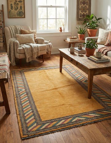 3' 3 x 5' 2 Hand Knotted Kashkuli Gabbeh Oriental Wool Rug