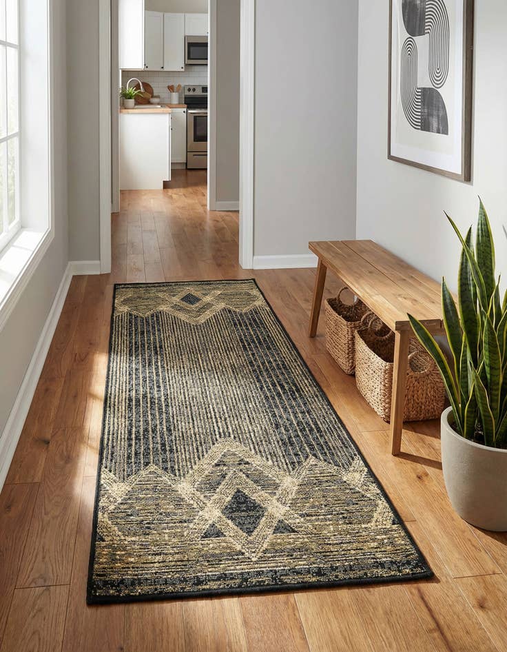 Detail image of 2' x 5'  Washable Modern Indoor / Outdoor Runner Rug