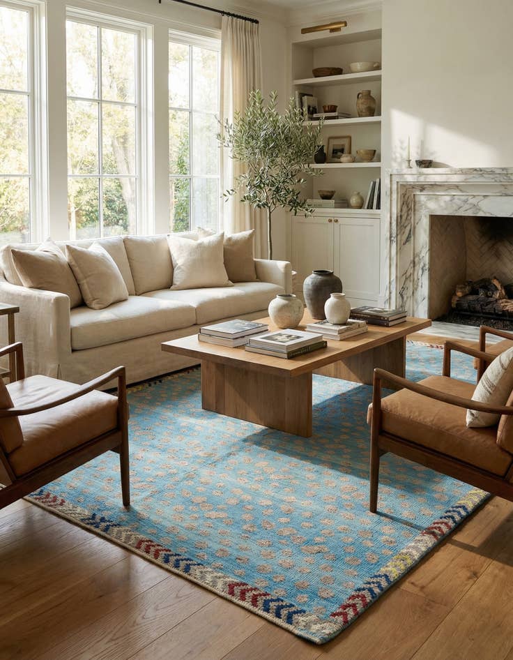 Detail image of  7' x 10' 1  Hand Knotted Darya Wool Rug