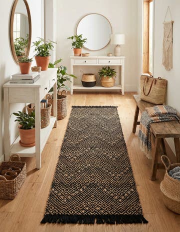 2' x 8' Handmade Braided Jute Runner Rug