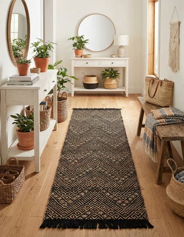2' x 8' Handmade Braided Jute Runner Rug