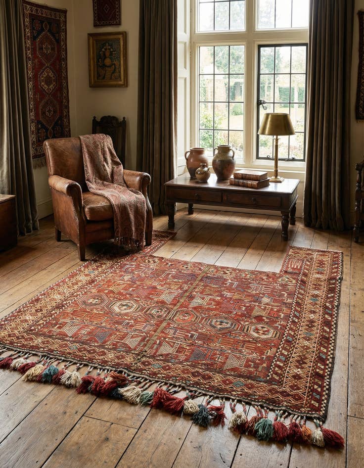 Detail image of 4' 6 x 4' 9 Shirvan Rug