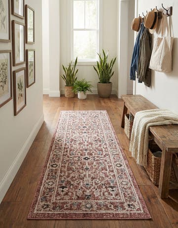 Dusty Rose Eco Traditional Runner Rug